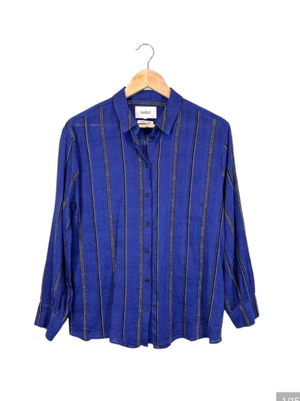 ba&sh Chemise Kris blue striped size 0